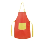 Children's apron non-woven fabric, front pocket red colour first view