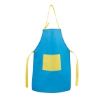 Children's apron non-woven fabric, front pocket light blue colour first view