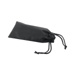 Black non-woven glasses case with cord, 80 g/m2 black colour