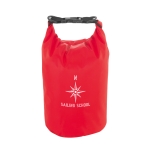 Waterproof boat tour bag with 3.5L capacity red colour image with logo