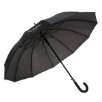 Automatic umbrella with 12 spokes and handle, Ø 110 black colour image with logo