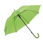 Automatic umbrella with rubber coated handle, Ø 104 light-green colour image with logo