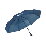 Foldable manual pocket umbrella, Ø 96, Cloudburst blue colour image with logo