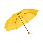 Foldable manual pocket umbrella, Ø 96, Cloudburst yellow colour image with logo