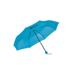 Foldable manual pocket umbrella, Ø 96, Cloudburst light blue colour image with logo