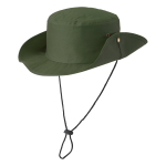 Safari-style polyester hat with ventilation holes green colour