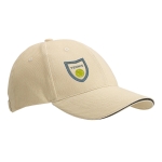 Cotton cap with metal buckle, Cottonclub beige colour image with logo