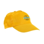 Cap with ventilation eyelets & Velcro in colours yellow colour image with logo