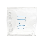 Toiletry bag made of transparent PVC, Globetrotter white colour image with logo 2