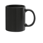 Branded ceramic mug in bright colours, 330 ml black colour