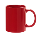 Branded ceramic mug in bright colours, 330 ml red colour