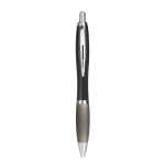 Cheap plastic pen with non-slip finish, blue ink black colour