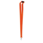 Lanyard with carabiner and safety lock orange colour