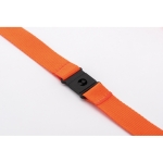 Lanyard with carabiner and safety lock orange colour second view