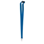 Lanyard with carabiner and safety lock royal blue colour