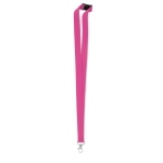 Lanyard with carabiner and safety lock fuchsia colour