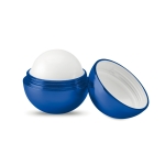 Ball-shaped lip balm in box, SPF 15 UV blue colour