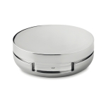 Lip balm with mirror in metal box, SPF 15 UV shiny silver colour second view