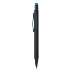 Corporate pen with push button turquoise colour second main view