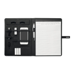 Folder with charging station, power bank and USB cable black colour fourth view