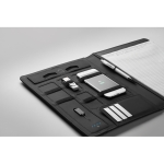 Folder with charging station, power bank and USB cable black colour second main view