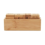 Desk calendar with wooden blocks for dates wood colour second view