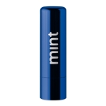 Lip balm stick in metallic container, SPF 15 UV blue colour second main view