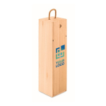 Wooden wine bottle box for gifting and Christmas promotions view with print area