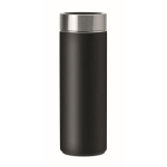 Stainless steel bamboo thermos flask for promotions, 480 ml black colour