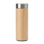 Stainless steel bamboo thermos flask for promotions, 480 ml wood colour