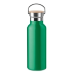 Thermos bottles with bamboo lids with handle, 500 ml green colour