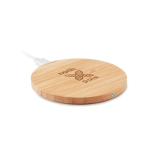 Wireless bamboo mobile phone charger wood colour second main view