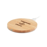 Wireless bamboo mobile phone charger wood colour fourth main view