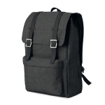 Laptop backpack with USB port and decorative straps, 15'' black colour