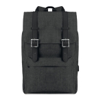 Laptop backpack with USB port and decorative straps, 15'' black colour third view