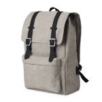 Laptop backpack with USB port and decorative straps, 15'' grey colour