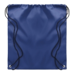 Drawstring bag made from recycled bottle plastic for sustainability blue colour second view