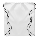 Drawstring bag made from recycled bottle plastic for sustainability white colour second view