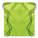 Drawstring bag made from recycled bottle plastic for sustainability lime colour second view