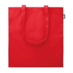 Recycled shopping bag made of rPET with long handles red colour