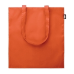 Recycled shopping bag made of rPET with long handles orange colour