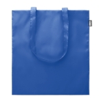 Recycled shopping bag made of rPET with long handles royal blue colour