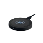 Round inductive charging station with light display black colour main view