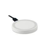 Round inductive charging station with light display white colour