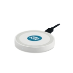 Round inductive charging station with light display white colour second main view