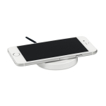 Round inductive charging station with light display white colour fourth view