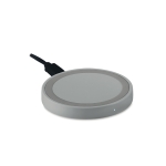 Round inductive charging station with light display grey colour