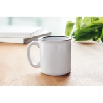 Trendy ceramic cup in a vintage look, 240 ml black colour ambient view