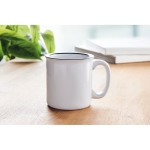 Trendy ceramic cup in a vintage look, 240 ml black colour second ambient view