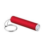 Flashlight with a glowing logo as a promotional item red colour third view